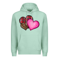 Seafoam valentine's day hearts Premium Hoodie - RanaPortraitStore
