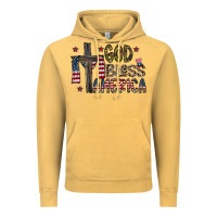 Vintage Mustard god bless america Vintage Hoodie - CowhideDigitalArt