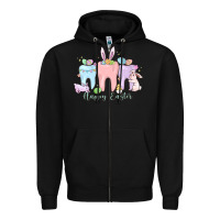 Black happy easter teeth Zipper Hoodie - MaliasSmallBusiness