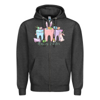Charcoal Heather happy easter teeth Zipper Hoodie - MaliasSmallBusiness