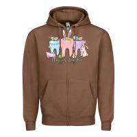 Chestnut happy easter teeth Zipper Hoodie - MaliasSmallBusiness