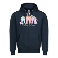 Navy happy easter teeth Zipper Hoodie - MaliasSmallBusiness