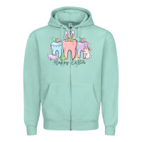 Seafoam happy easter teeth Zipper Hoodie - MaliasSmallBusiness