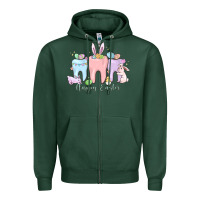 Sports Green happy easter teeth Zipper Hoodie - MaliasSmallBusiness