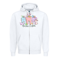 White happy easter teeth Zipper Hoodie - MaliasSmallBusiness