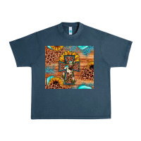 Midnight Navy leopard cross sunflower Urban Heavy Tee - JahusDesignShop