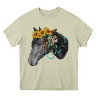 Mossy black and white western horse Heavy Core Tee - RanaPortraitStore