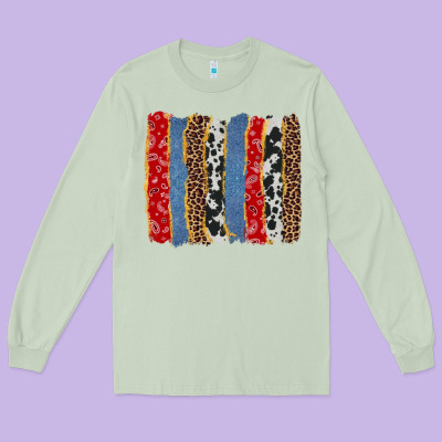 Western Brushstroke Long Sleeve Tee Designed By Adodesignshop