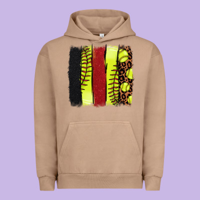 Softball Brushstroke Urban Hoodie Designed By Howdyjamesfarm