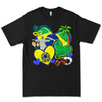 Black brazil hearts Premium Tee - texasbilliewilder