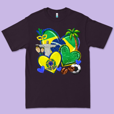 Premium Tee brazil hearts