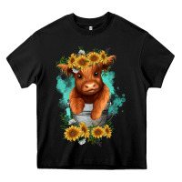 Black baby cow in a bucket Heavy Core Tee - RanaPortraitStore