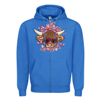 True Royal cow with flowers and butterflies Zipper Hoodie - MaliasSmallBusiness