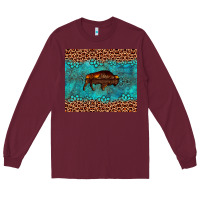 Burgundy bison leopard gemstone Long Sleeve Tee - Artiststas