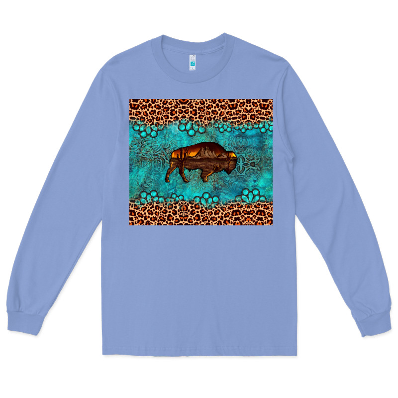Bison Leopard Gemstone Long Sleeve Tee by Artiststas | Teevron