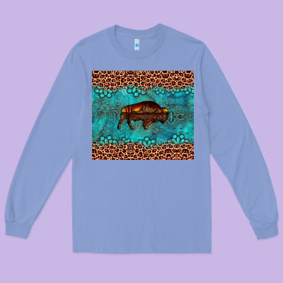 Bison Leopard Gemstone Long Sleeve Tee Designed By Artiststas