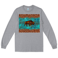 Heather Grey bison leopard gemstone Long Sleeve Tee - Artiststas