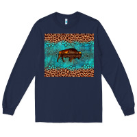Navy bison leopard gemstone Long Sleeve Tee - Artiststas