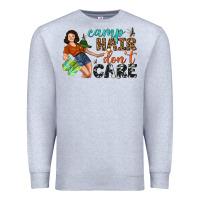 Heather Grey Camp Hair Don't Care Premium Sweatshirt - BundleAndBundleShop