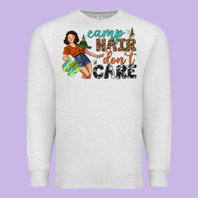 Camp Hair Don't Care Premium Sweatshirt Designed By Bundleandbundleshop