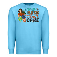 Ocean Blue Camp Hair Don't Care Premium Sweatshirt - BundleAndBundleShop