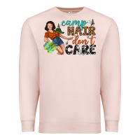 Pale Pink Camp Hair Don't Care Premium Sweatshirt - BundleAndBundleShop