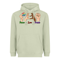 Matcha Peace Love Pride Heavyweight Hoodie - BundleAndBundleShop