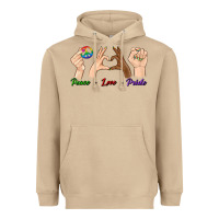 Mushroom Peace Love Pride Heavyweight Hoodie - BundleAndBundleShop