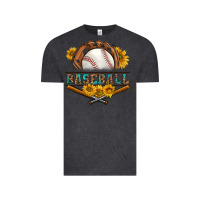 Vintage Black western baseball with sunflower Vintage Tee - BundleAndBundleShop