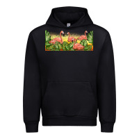 Foreset Green flamingos with sunset Urban Hoodie - TumblerDesignByShophia
