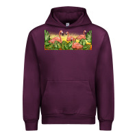 Mauve Wine flamingos with sunset Urban Hoodie - TumblerDesignByShophia