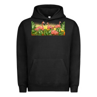Pigment Black flamingos with sunset Urban Hoodie - TumblerDesignByShophia