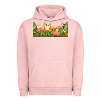 Pigment Salmon flamingos with sunset Urban Hoodie - TumblerDesignByShophia
