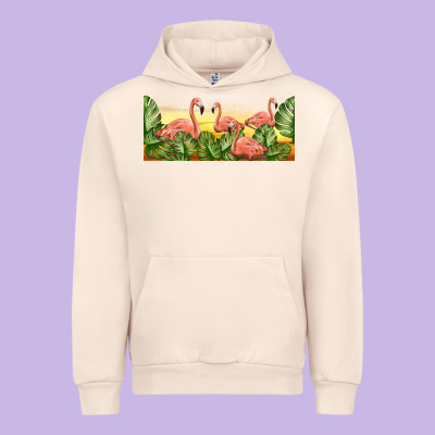 Flamingos With Sunset Urban Hoodie Designed By Tumblerdesignbyshophia