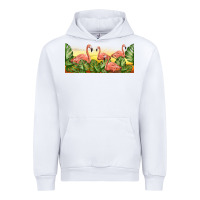 White flamingos with sunset Urban Hoodie - TumblerDesignByShophia