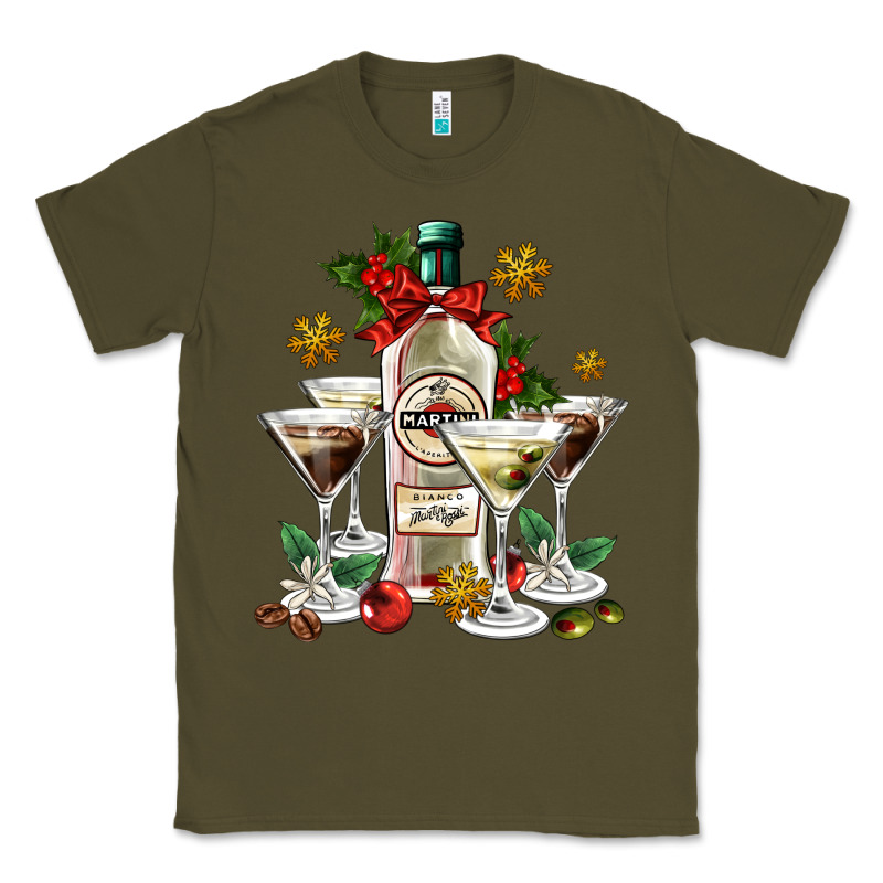Christmas Martini  And Martini Bottle Classic Tee by AdoDesignShop | Teevron