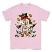 Bubblegum Pink Christmas martini  and martini bottle Classic Tee - AdoDesignShop