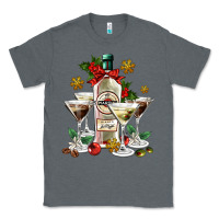 Charcoal Heather Christmas martini  and martini bottle Classic Tee - AdoDesignShop