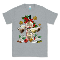 Heather Grey Christmas martini  and martini bottle Classic Tee - AdoDesignShop