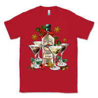Red Christmas martini  and martini bottle Classic Tee - AdoDesignShop