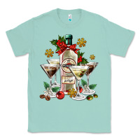 Seafoam Christmas martini  and martini bottle Classic Tee - AdoDesignShop