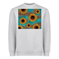 Heather Grey sunflower turquoise glitter Heavyweight Sweatshirt - JahusDesignShop