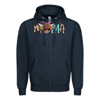 Navy mama cow Zipper Hoodie - MaliasSmallBusiness