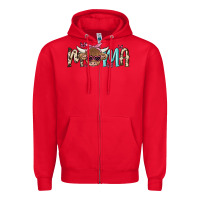 Red mama cow Zipper Hoodie - MaliasSmallBusiness