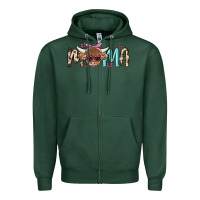 Sports Green mama cow Zipper Hoodie - MaliasSmallBusiness