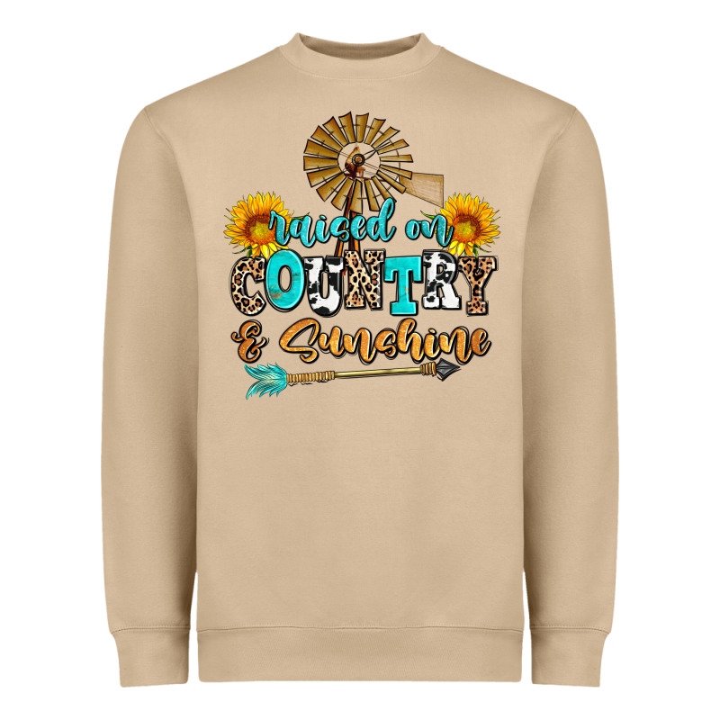 Raised On Country And Sunshine Heavyweight Sweatshirt by AdoDesignShop | Teevron