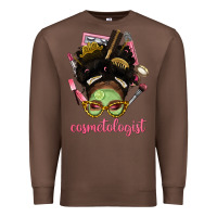 Chestnut Afro Messy Bun Cosmetologist Premium Sweatshirt - BundleAndBundleShop