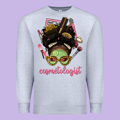 Afro Messy Bun Cosmetologist Premium Sweatshirt Designed By Bundleandbundleshop