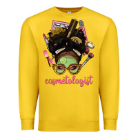 Lemon Afro Messy Bun Cosmetologist Premium Sweatshirt - BundleAndBundleShop