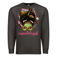 Smoke Afro Messy Bun Cosmetologist Premium Sweatshirt - BundleAndBundleShop